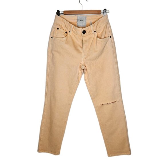 NEW ONE TEASPOON AWESOME BAGGIES Straight Leg Jeans Sz 26 Buttermilk yellow NWT - Picture 4 of 10